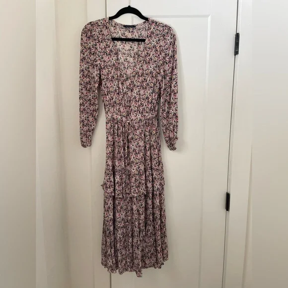 cotton midi wrap dress Golden Yellow Cotton Poplin V-Neck Gathered Midi Wrap Dress 52